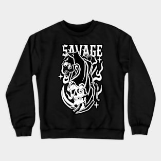 Skull Reaper Panther Tattoo Traditional Vintage Crewneck Sweatshirt